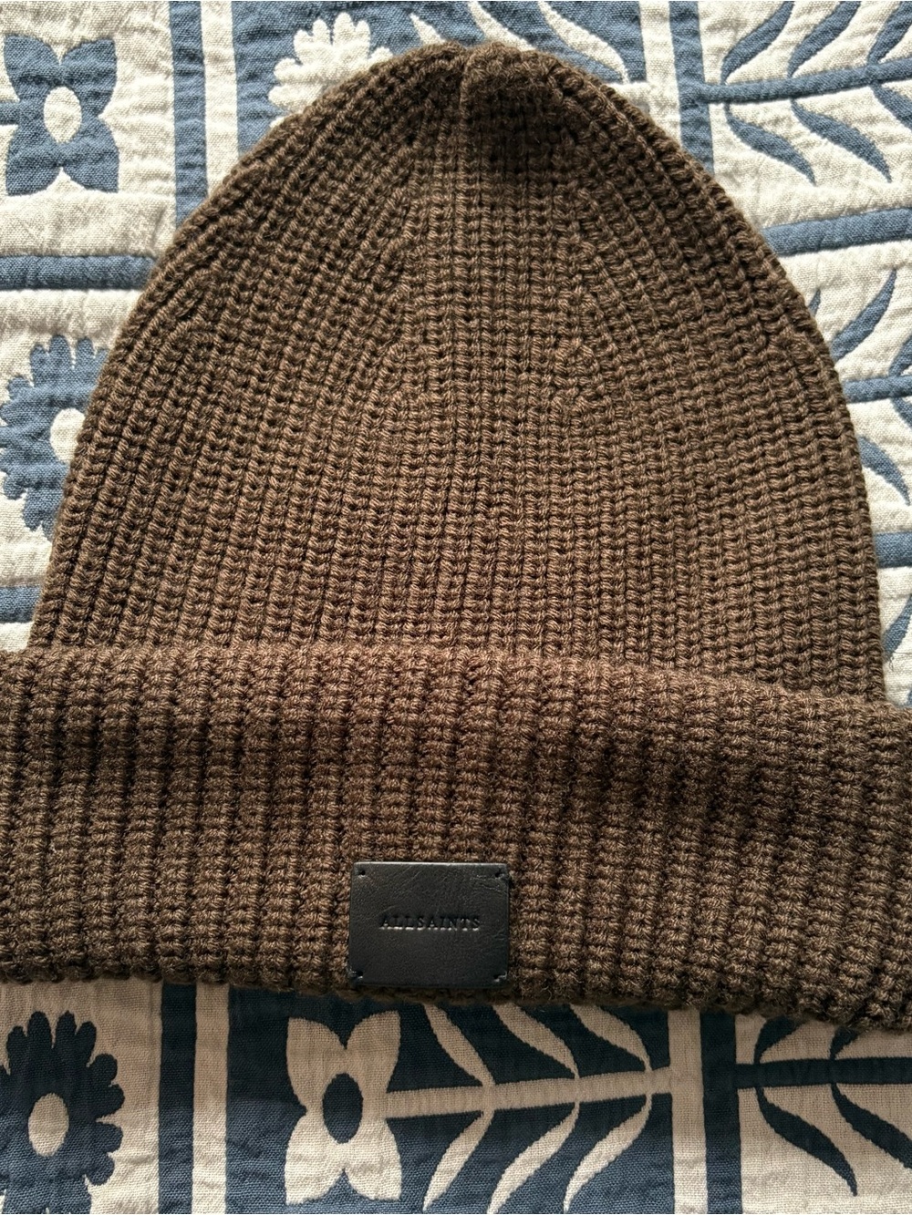 AllSaints Wool Blend Beanie Toque - Brown/Olive